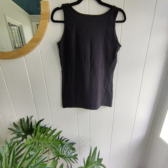 Top by Worthington, Batik like eyelet design in black over white, dressy & fun.M - Picture 2 of 5